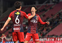 後半27分、PA右からの低いクロスを土居 聖真(#8)が左足で落ち着いて流し込み、鹿島が同点に追い付く【明治安田J1 第6節 鹿島vs名古屋】