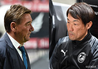 師弟対決となったペトロヴィッチ監督(札幌/左)と片野坂監督(大分/右)は1-2で大分に軍配!【明治安田J1 第6節 札幌vs大分】