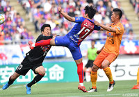 左サイドからのクロスにナ サンホ(#17)が足の裏で合わせ、FC東京が同点に追いつく!【明治安田J1 第6節 FC東京vs清水】