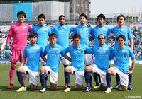 横浜FCのスターティングメンバー。52歳の三浦 知良や17歳の斉藤 光毅、18歳の安永 玲央らが名を連ねた【明治安田J2 第8節 横浜FCvs福岡】