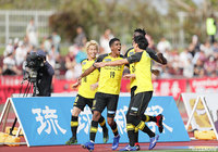 琉球のホームに乗り込んだ柏が開始3分に先制！ガブリエル（#19）は嬉しいＪ初ゴールをマーク【明治安田Ｊ２ 第8節 琉球vs柏】