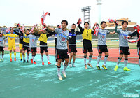 後半の2得点で逆転に成功した熊本が、2試合ぶりの勝利を飾った【明治安田Ｊ３ 第6節 G大23vs熊本】