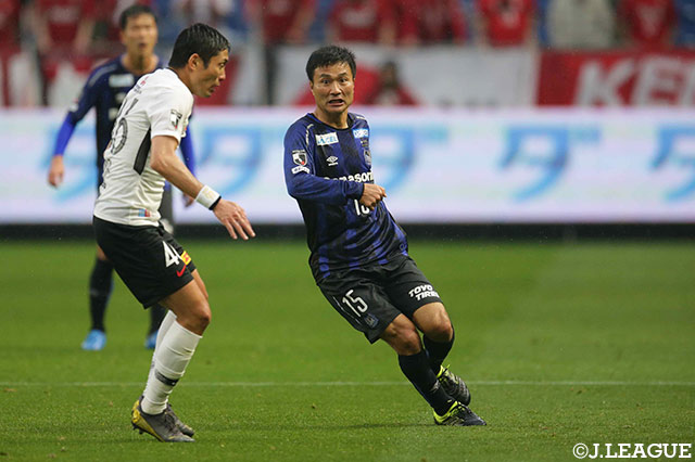 3節以来の先発出場を果たした今野 泰幸（Ｇ大阪）。後半36分までプレー【明治安田Ｊ１ 第7節 Ｇ大阪vs浦和】