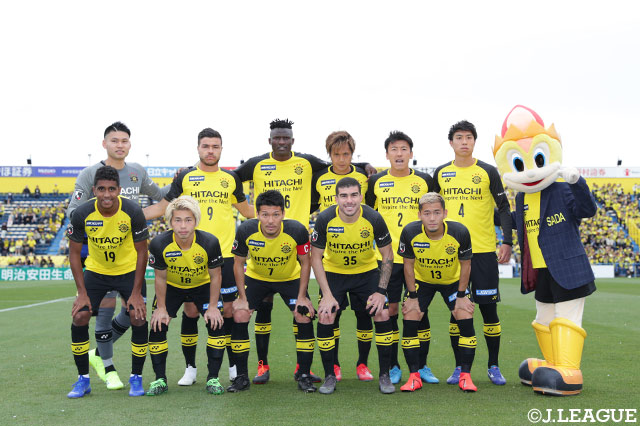 柏のスターティングメンバー。琉球戦で得点を挙げたガブリエルら4名の外国籍選手が名を連ねた【明治安田Ｊ２ 第9節 柏vs栃木】