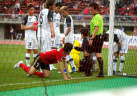 金沢に決定的なチャンスを作られるも、中村 航輔（柏）が懸命に戻り得点を許さない【明治安田Ｊ２ 第10節 金沢vs柏】