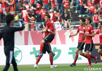 前半21分のCKに杉浦 恭平（金沢）が頭で合わせて先制点をゲット！Ｊリーグでの令和初ゴールを記録【明治安田Ｊ２ 第12節 金沢vs福岡】