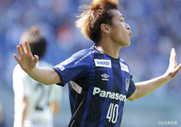 この試合も2得点を決め、J3得点ランキングトップを走る食野 亮太郎(G大23)【明治安田J3 第8節 G大23vs秋田】