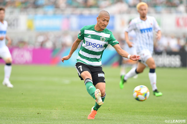 惜しいシュートを放つなど見せ場を作った前田 大然（松本）は83分までプレーした【明治安田Ｊ１ 第11節 松本vs札幌】