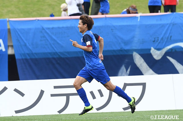 この試合で2得点をマークし、チームの勝利に貢献した佐々木 陽次（富山）【明治安田Ｊ３ 第9節 富山vsG大23】