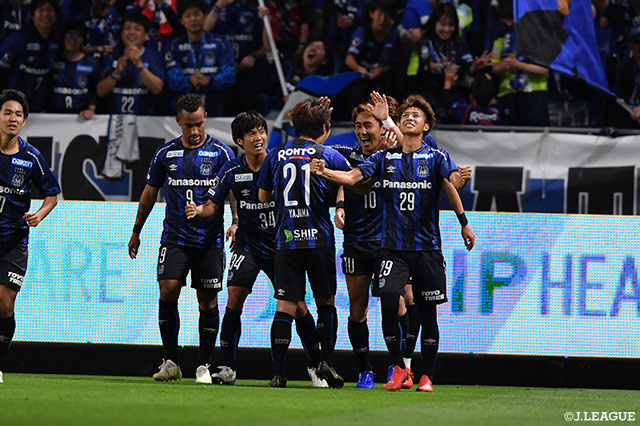 高江のパスに抜け出した倉田 秋が豪快に右足を振り抜き、Ｇ大阪が均衡を破る！【明治安田Ｊ１ 第12節 Ｇ大阪vsＣ大阪】