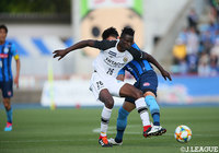 ここまでチームトップの4ゴールを記録するオルンガ(柏)。インパクトを残せず後半36分の交代でピッチを後にした【明治安田J2 第14節 水戸vs柏】