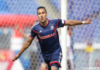 2得点を奪い、勝利に貢献したエジガル ジュニオ（横浜FM）。3月2日の明治安田Ｊ１第2節の仙台戦以来のゴールとなった【明治安田Ｊ１ 第13節 横浜FMvs磐田】