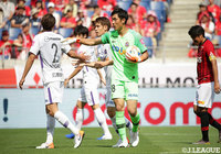 キリンチャレンジカップ、コパアメリカに臨む日本代表に選出されたGKの大迫 敬介(広島)。終始、安定したプレーを披露し無失点勝利に貢献【明治安田J1 第13節 浦和vs広島】