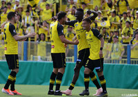 ペナルティエリア内で浮き球を収めたオルンガが左足で強烈なシュートを突き刺し、ホームの柏が先制に成功！【明治安田Ｊ２ 第15節 柏vs大宮】