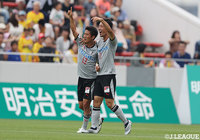 前半10分、北村 知也（#13）の2試合連続ゴールが決まり熊本が先手を奪う！【明治安田Ｊ３ 第10節 北九州vs熊本】