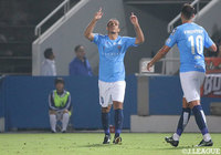 後半6分、レアンドロ ドミンゲスに3試合連続となるゴールが生まれ、横浜FCがリードを2点に広げる！【明治安田Ｊ２ 第20節 横浜FCvs岡山】