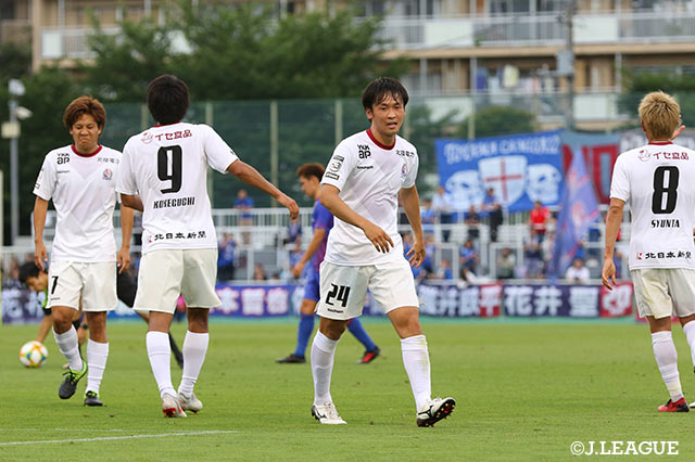 前半アディショナルタイム、前嶋　洋太（＃24）のゴールでアウェイの富山が先制！【明治安田Ｊ３第15節F東23vs富山】