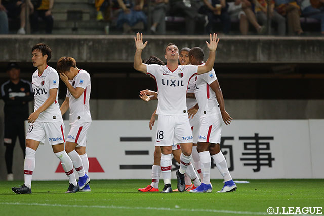 前半16分、左からの折り返しをセルジーニョ（#18）が合わせ、鹿島が先制に成功する【明治安田Ｊ１ 第19節 仙台vs鹿島】