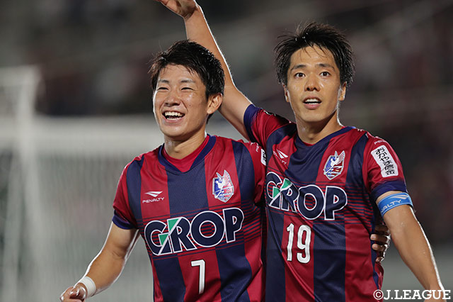 仲間 隼斗（#19）の今季7得点目となるゴールが決まり、ホームの岡山が先制に成功する【明治安田Ｊ２ 第23節 岡山vs山形】