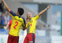 FKからのクロスをディサロ 燦シルヴァーノ（#9）が頭で合わせて北九州が同点に追いつく！【明治安田Ｊ３ 第18節 北九州vs富山】