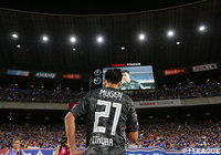 試合後、神戸に移籍する飯倉 大樹（横浜FM）がサポーターへの最後のスピーチを行った【EUROJAPAN CUP 2019 横浜FMvsマンチェスター・シティFC】