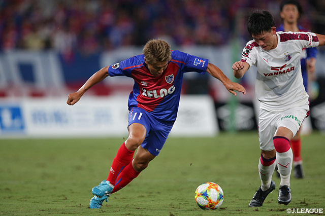 76分までプレーした永井 謙佑は持ち前のスピードを生かした攻撃や先制点となった打点の高いヘディングなど抜群の存在感をみせた【明治安田Ｊ１ 第21節 FC東京vsＣ大阪】