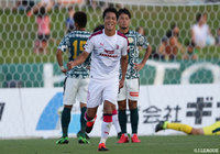 澤上 竜二がPA手前でうまくコントロールして左足を振り抜き低弾道の強烈な一撃がネットの右隅に突き刺さり、C大23が先制に成功【明治安田Ｊ３ 第20節 相模原vsC大23】