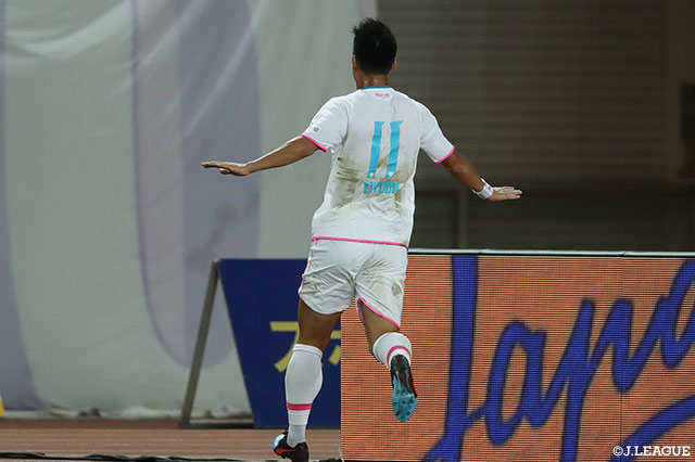 GKからのロングフィードを収めたチアゴ アウベスがスルーパスを送る！抜け出した豊田 陽平が冷静に流し込み、鳥栖が終了間際に逆転に成功する！【明治安田Ｊ１ 第22節 Ｃ大阪vs鳥栖】