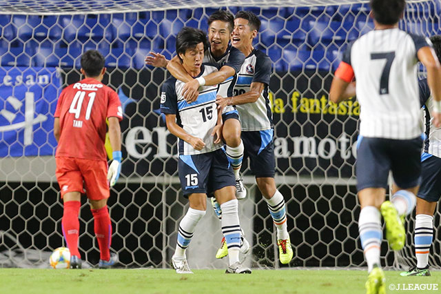 浅川の落としたボールを奥田 晃也がダイレクトで流し込み、アウェイのYS横浜が先制に成功！【明治安田Ｊ３ 第23節 G大23vsYS横浜】