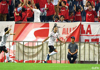 佐々木の高速クロスを富田 湧也（#4）が右足で流し込んで値千金の先制点を奪う【天皇杯 ラウンド16 浦和vsHonda】