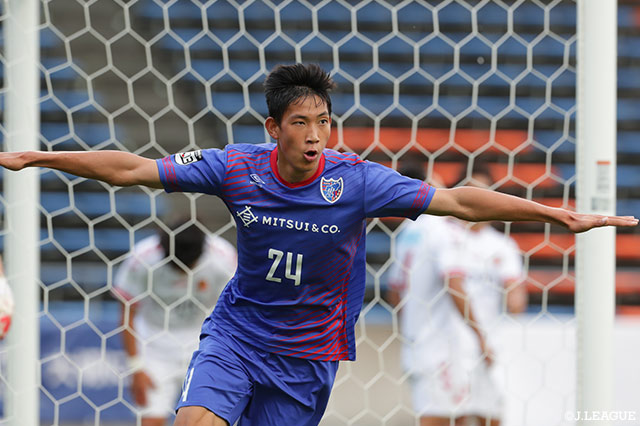 後半アディショナルタイムに原 大智のこの日2点目となる得点が決まり、F東23が逆転に成功する【明治安田Ｊ３ 第28節 F東23vs福島】