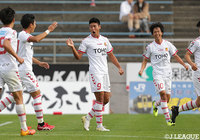 右サイドからのグラウンダーのクロスに武 颯（福島/#9）が反応。右足で見事に合わせて追加点を獲得！【明治安田Ｊ３ 第31節 鳥取vs福島】