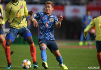 サイドでアップダウンを繰り返し、攻守ともにチームに貢献した菅 大輝(札幌)は後半17分までプレー【国際親善試合 U-22日本vsU-22コロンビア】