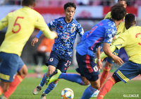 久保 建英(#17)は積極的にパスを受け、日本の攻撃の中心としてフル出場【国際親善試合 U-22日本vsU-22コロンビア】