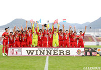 4-0と快勝を収めた名古屋U-18が、8年ぶりとなる二度目のJユースカップ王者に輝いた【Jユースカップ 決勝 G大阪ユースvs名古屋U-18】