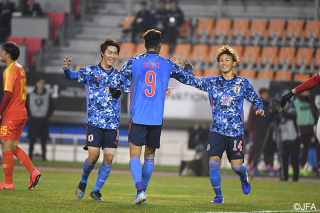 前半29分、鈴木 武蔵（札幌/#9）の代表初ゴールで日本が先制に成功する！【EAFF E-1 サッカー選手権2019 中国vs日本】
