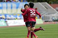 終盤に同点ゴールを決めた片山