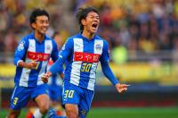 値千金の決勝点を決めた山形の山崎