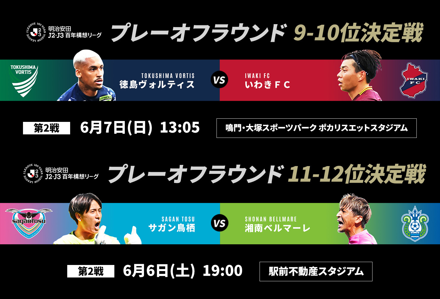 9-12位決定戦 湘南ベルマーレ・いわきＦＣ・徳島ヴォルティス・サガン鳥栖
