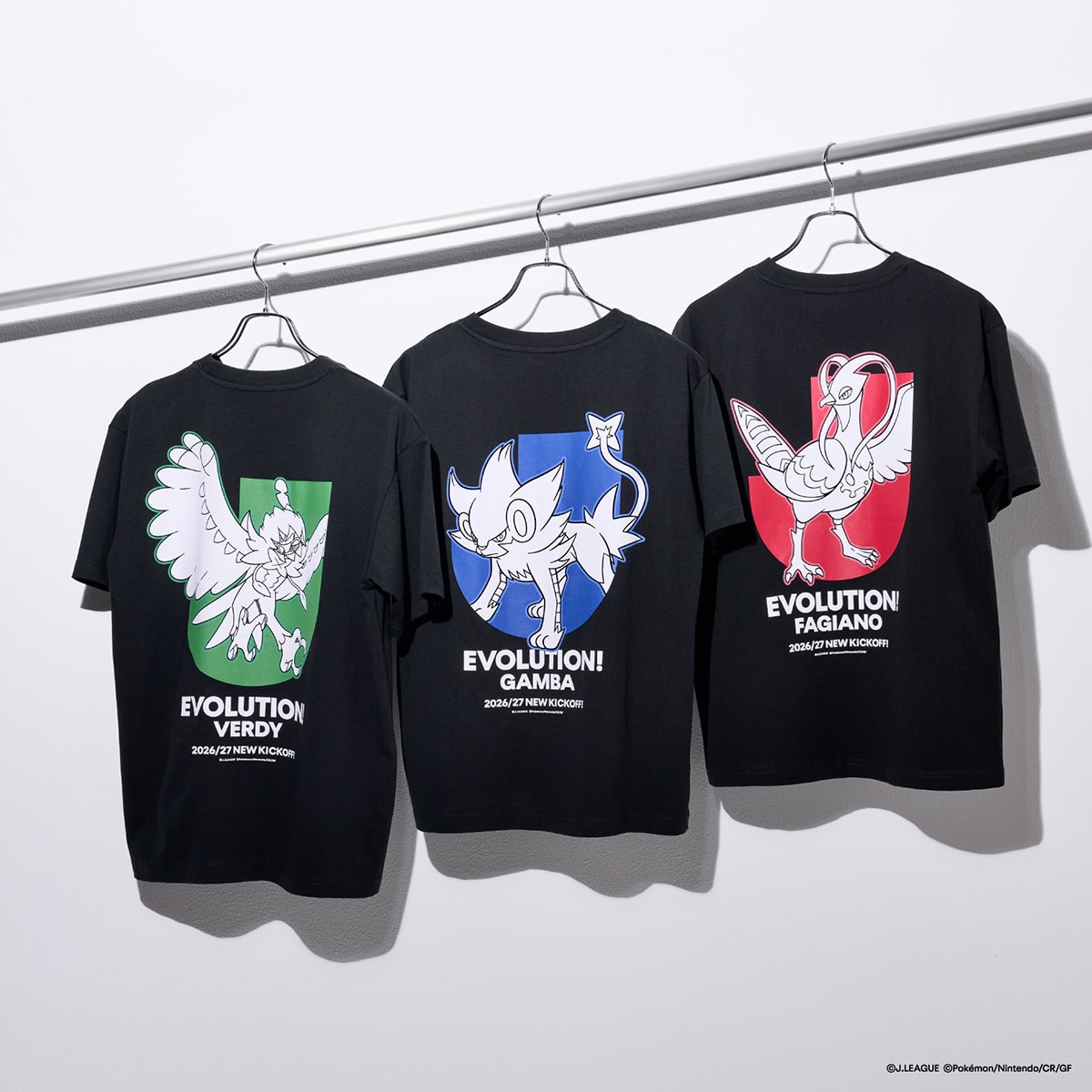 ポケモンとＪクラブのコラボTシャツ ブラック