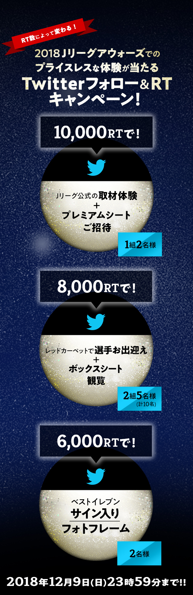 Rt数によって変わる ｊリーグアウォーズでのプライスレスな体験が当たるtwitterフォロー Rtキャンペーン ｊリーグ Jp