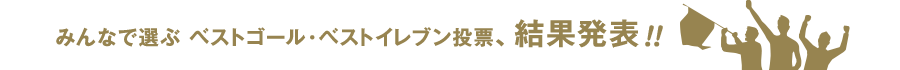 ベストゴール・ベストイレブン投票　結果発表