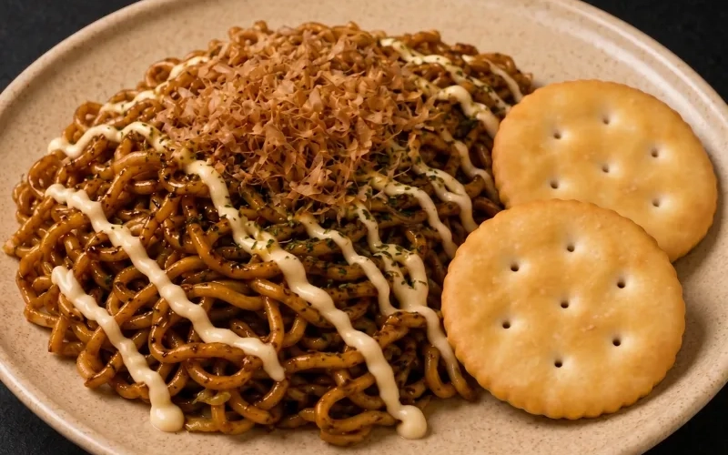 家系焼きそばルヴァンクラッカー添え